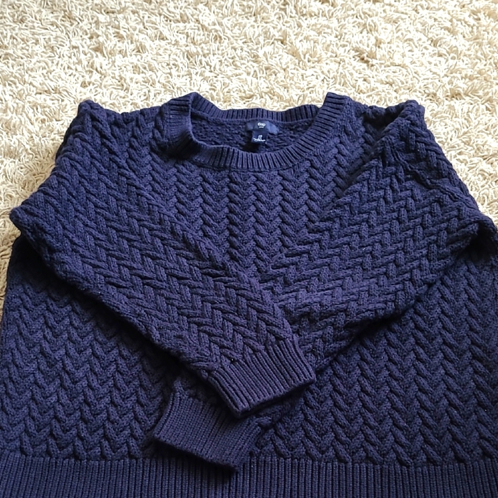 Gap Factory Women's Navy Cable Knit Sweater